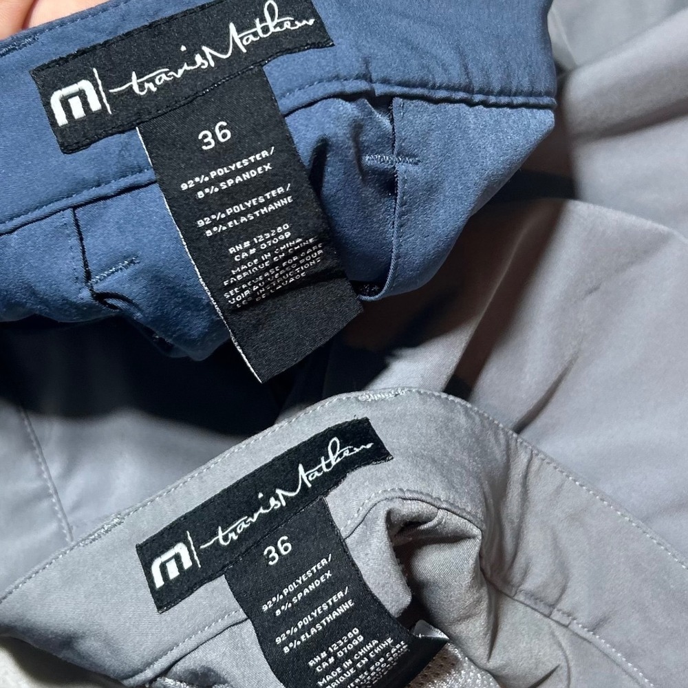 Lot of 2 Travis Mathew Beck Golf Shorts Bundle Mens 36 Blue Grey Performance - Picture 8 of 8